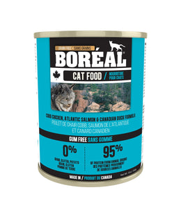 Boreal  Cobb Chicken  Canadian Duck  Atlantic Salmon for cats 12 x 14 oz. cans